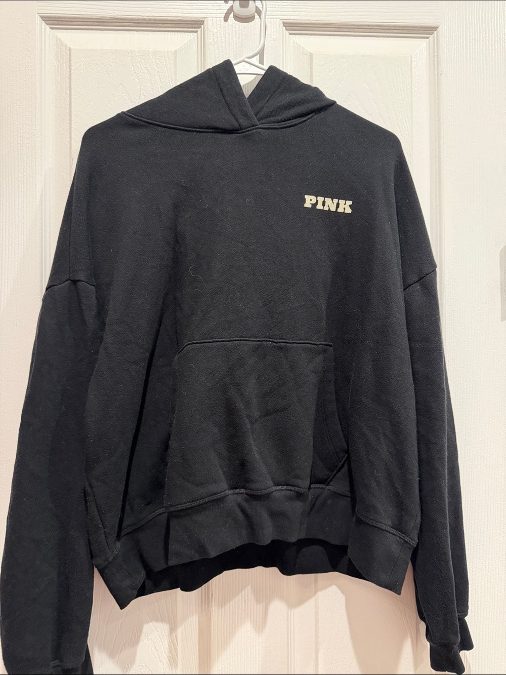 PINK Victoria's Secret Black Logo Crewneck Hoodie
